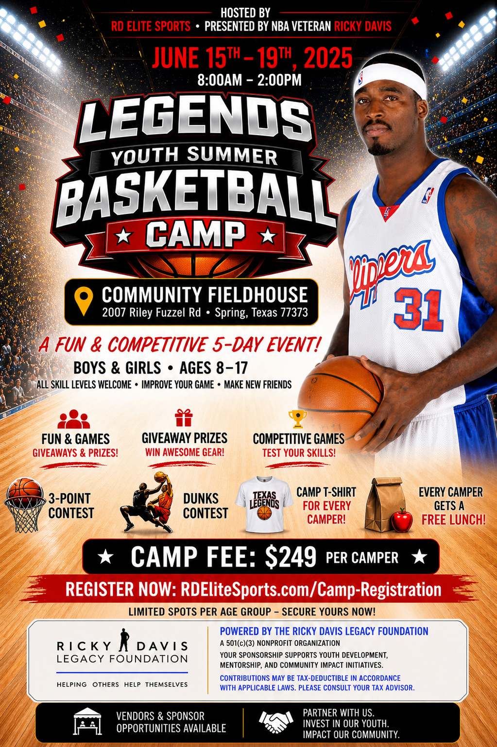 Legends Basketball Camp Graphic